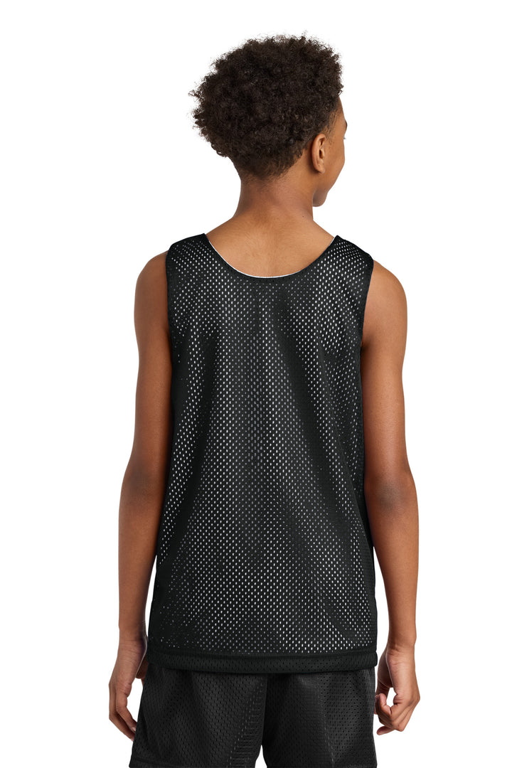 Blk/White A4 Sprint Youth Reversible Mesh Tank A4N2206