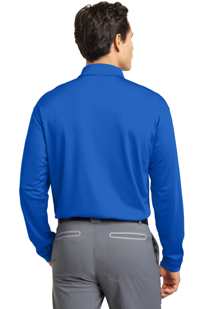Blue Sapphire Nike Tall Long Sleeve Dri-FIT Stretch Tech Polo. 604940