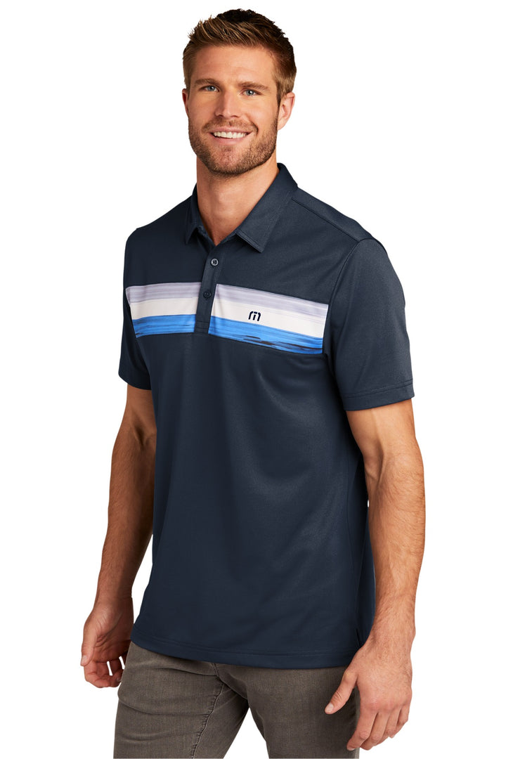 BlueNights TravisMathew Cabana Chest Stripe Polo. TM1MU416