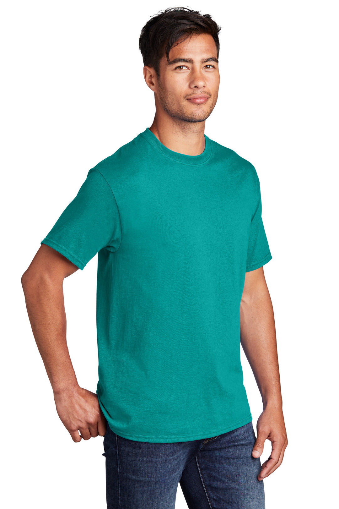 Bright Aqua Port & Company - Core Cotton Tee. PC54