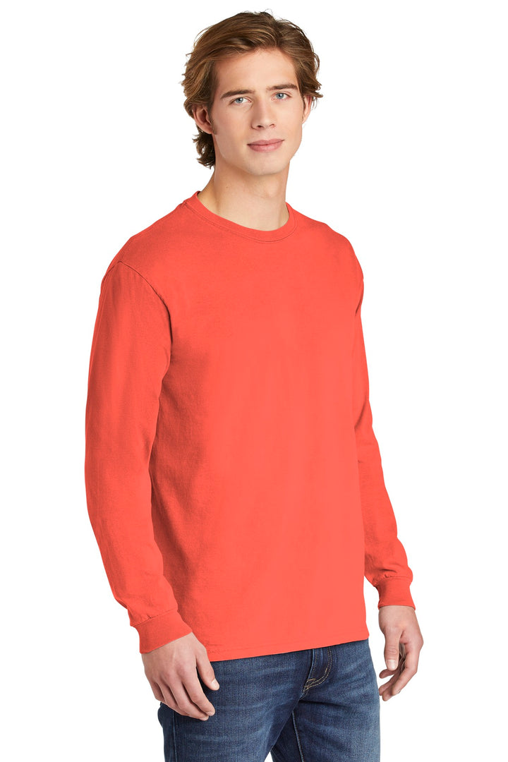 Bright Salmon COMFORT COLORS Heavyweight Ring Spun Long Sleeve Tee. 6014