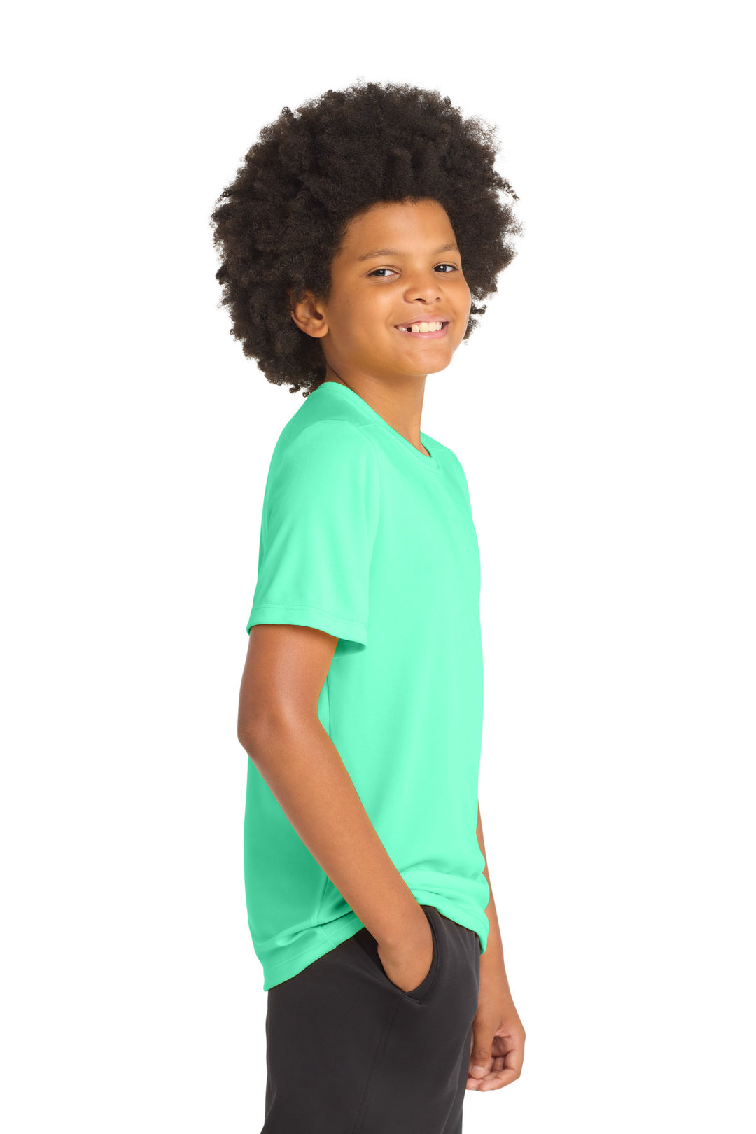 Bright Seafoam Sport-Tek Youth Posi-UV Pro Tee. YST420