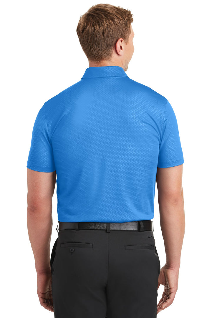Brisk Blue Nike Dri-FIT Embossed Tri-Blade Polo. 838964