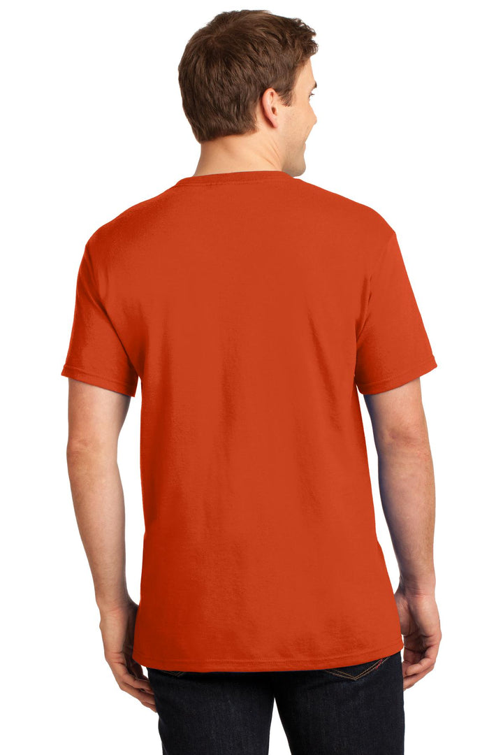 Burnt Orange Jerzees - Dri-Power 50/50 Cotton/Poly Pocket T-Shirt. 29MP
