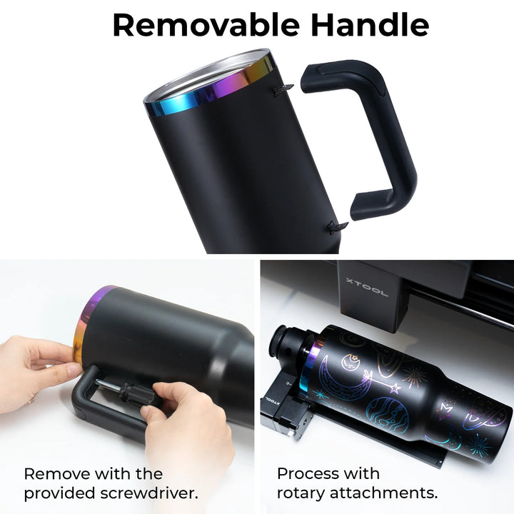 Stainless Steel Tumbler with Removable Handle