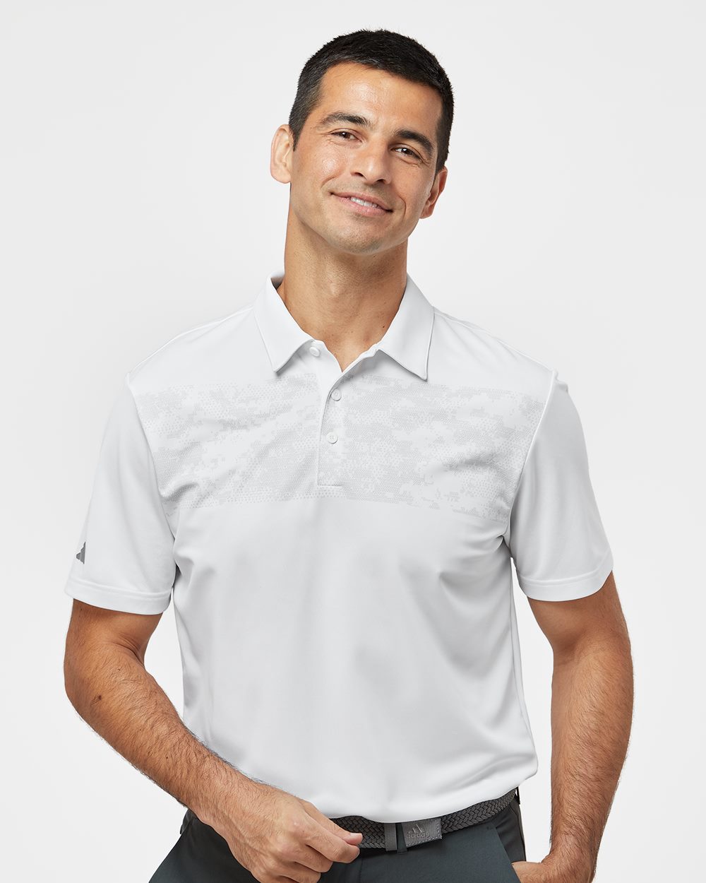 Camo Chest Print Polo - A585  grouped