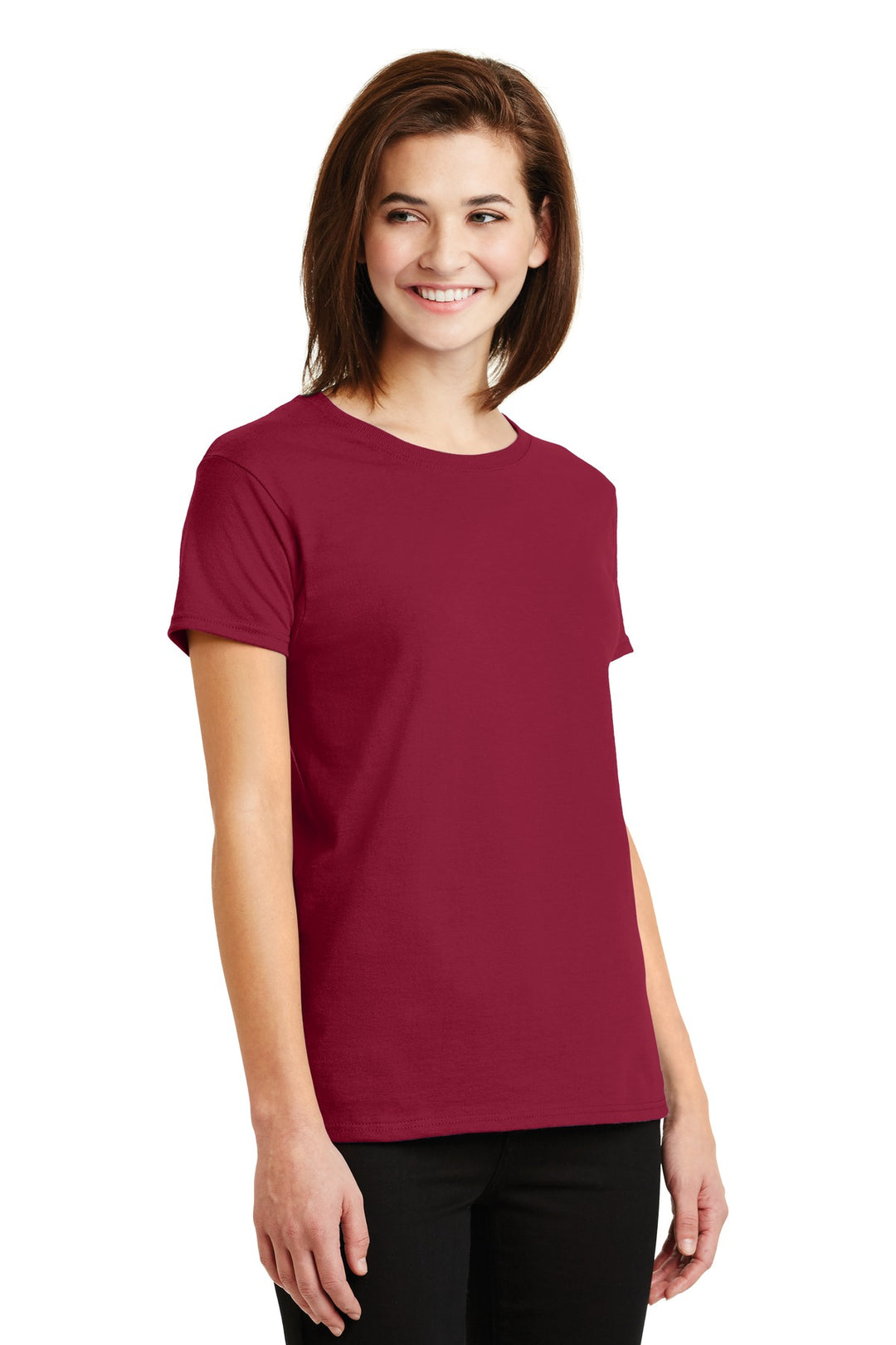 Cardinal Red Gildan Women's Ultra Cotton 100% US Cotton T-Shirt. 2000L