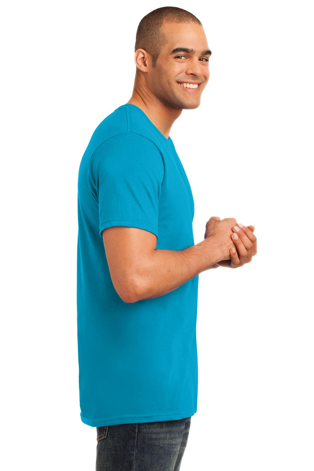 Caribbean Blue Gildan 100% Ring Spun Cotton T-Shirt. 980