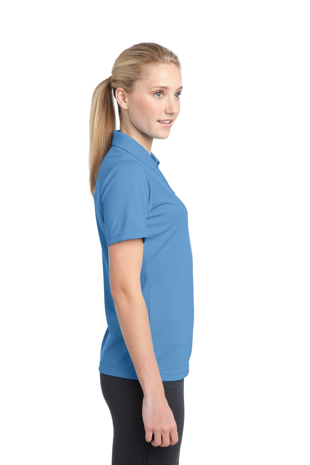 Carolina Blue Sport-Tek Women's PosiCharge Micro-Mesh Polo. LST680