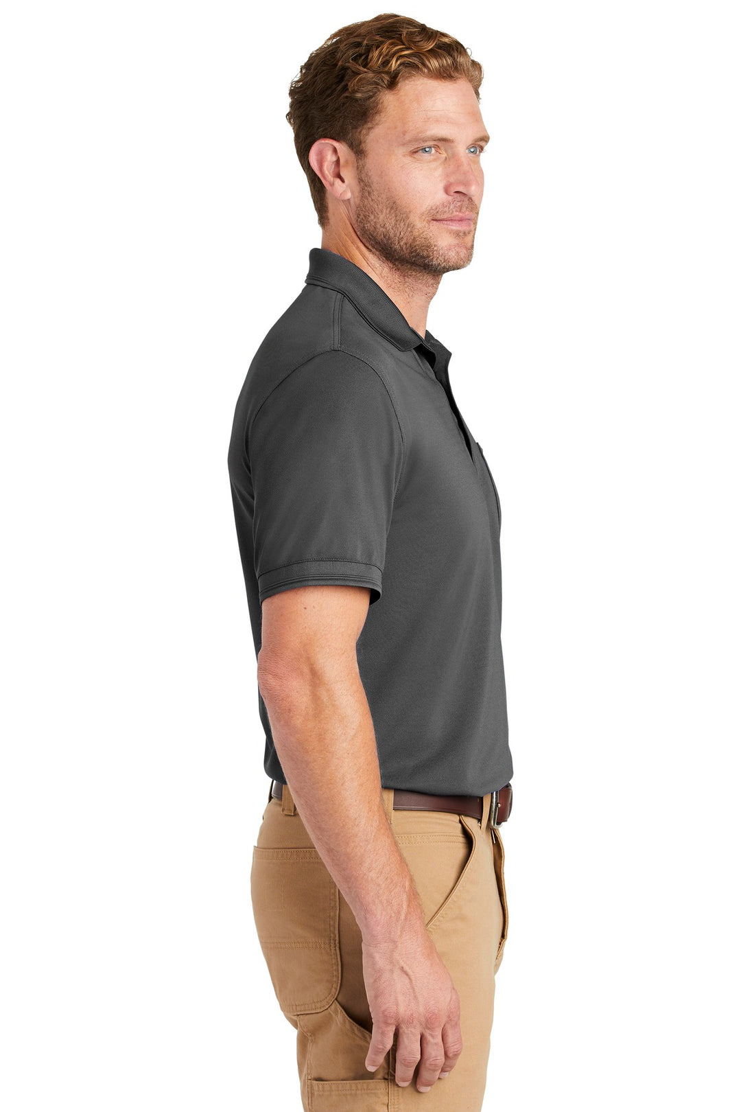 Charcoal CornerStone Industrial Snag-Proof Pique Pocket Polo. CS4020P