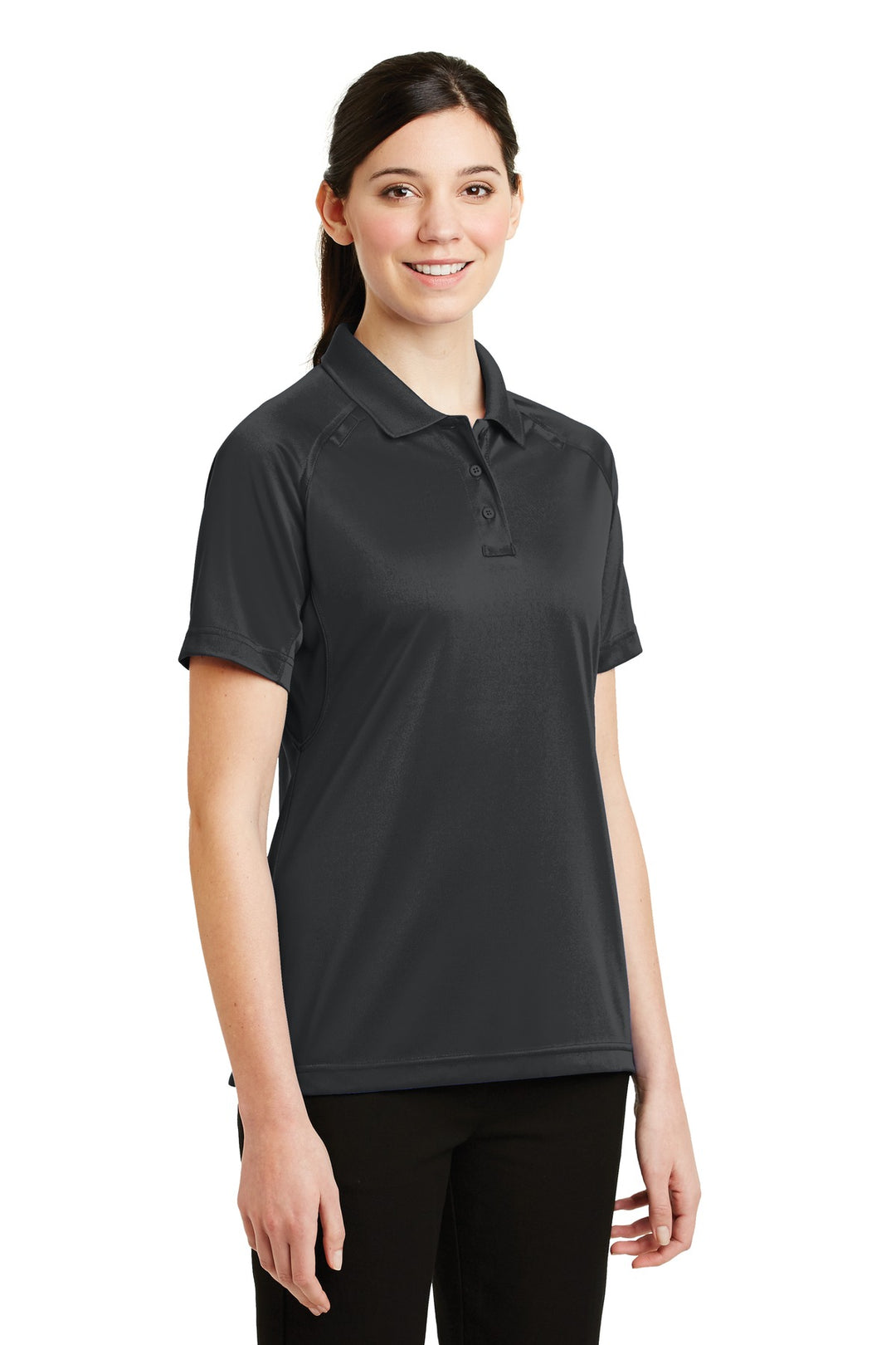 Charcoal CornerStone Women's Select Snag-Proof Tactical Polo. CS411
