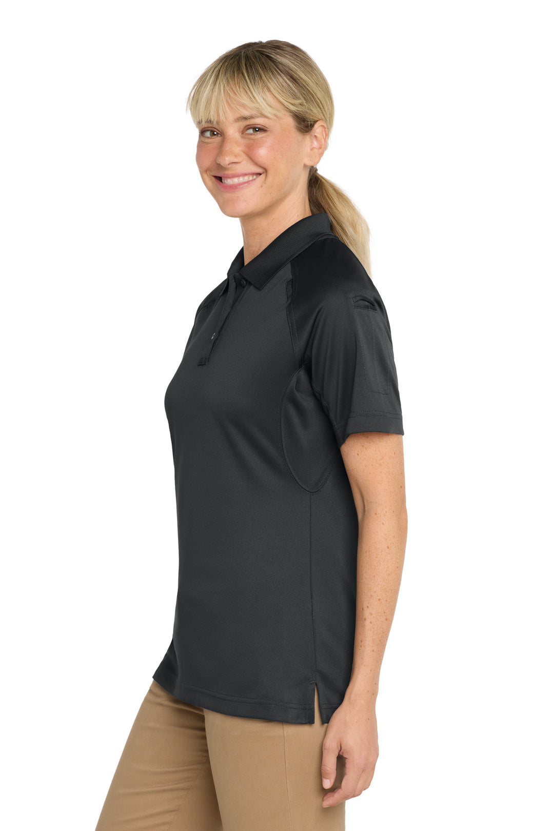 Charcoal CornerStone Women's Select Snag-Proof Tactical Polo. CS411