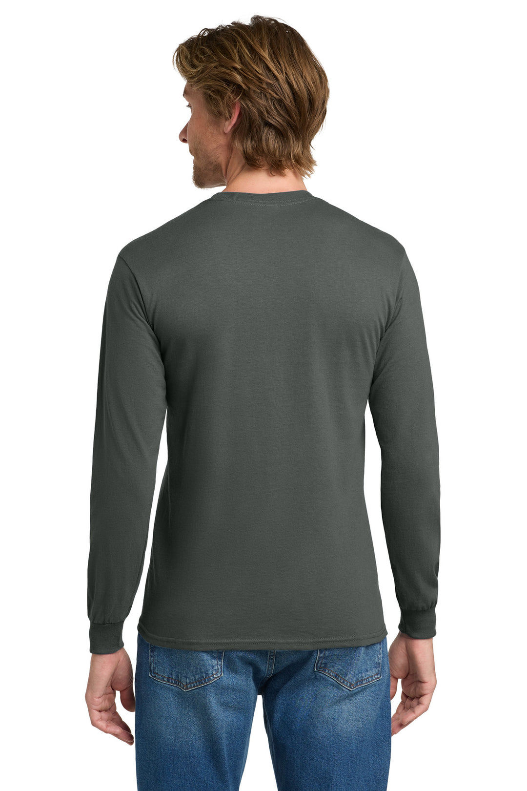 Charcoal Gildan - Heavy Cotton 100% Cotton Long Sleeve T-Shirt. 5400