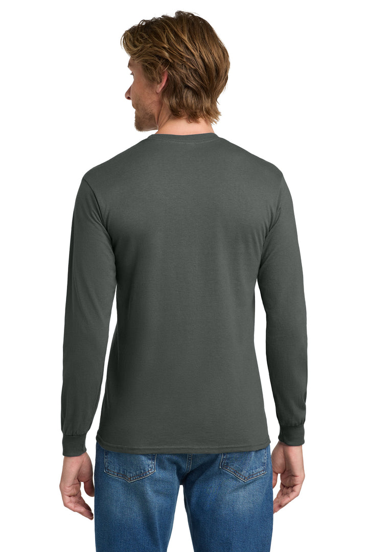 Charcoal Gildan - Heavy Cotton 100% Cotton Long Sleeve T-Shirt. 5400