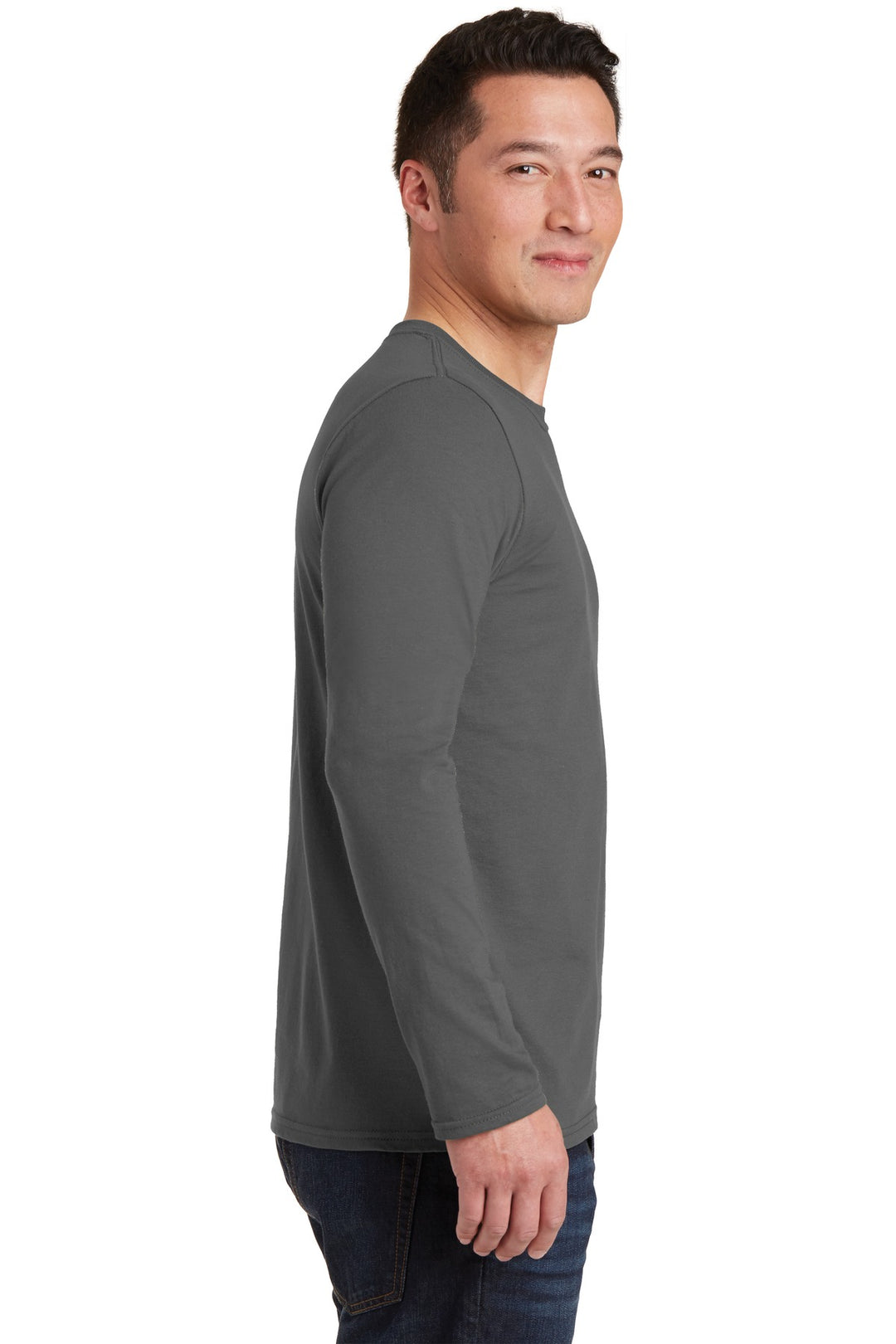 Charcoal Gildan Softstyle Long Sleeve T-Shirt. 64400