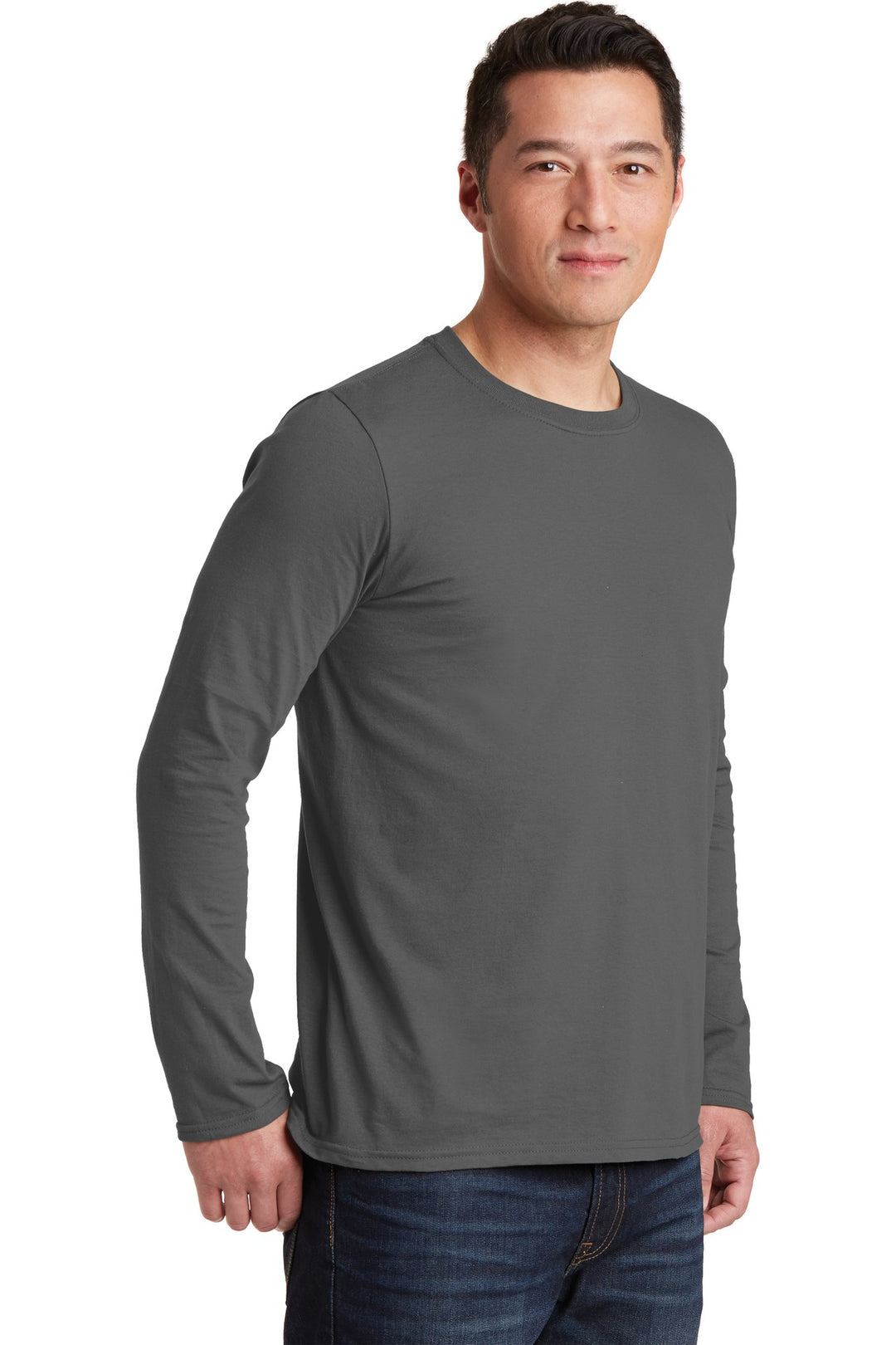 Charcoal Gildan Softstyle Long Sleeve T-Shirt. 64400