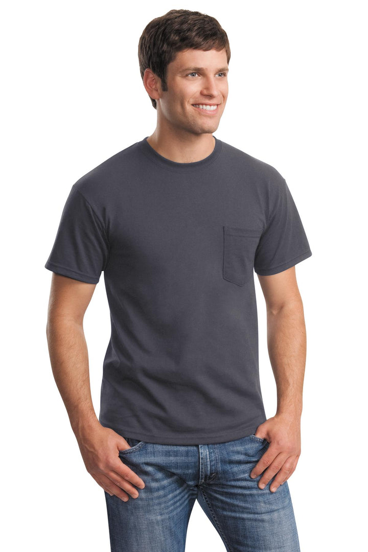 Charcoal Gildan - Ultra Cotton 100% US Cotton T-Shirt with Pocket. 2300