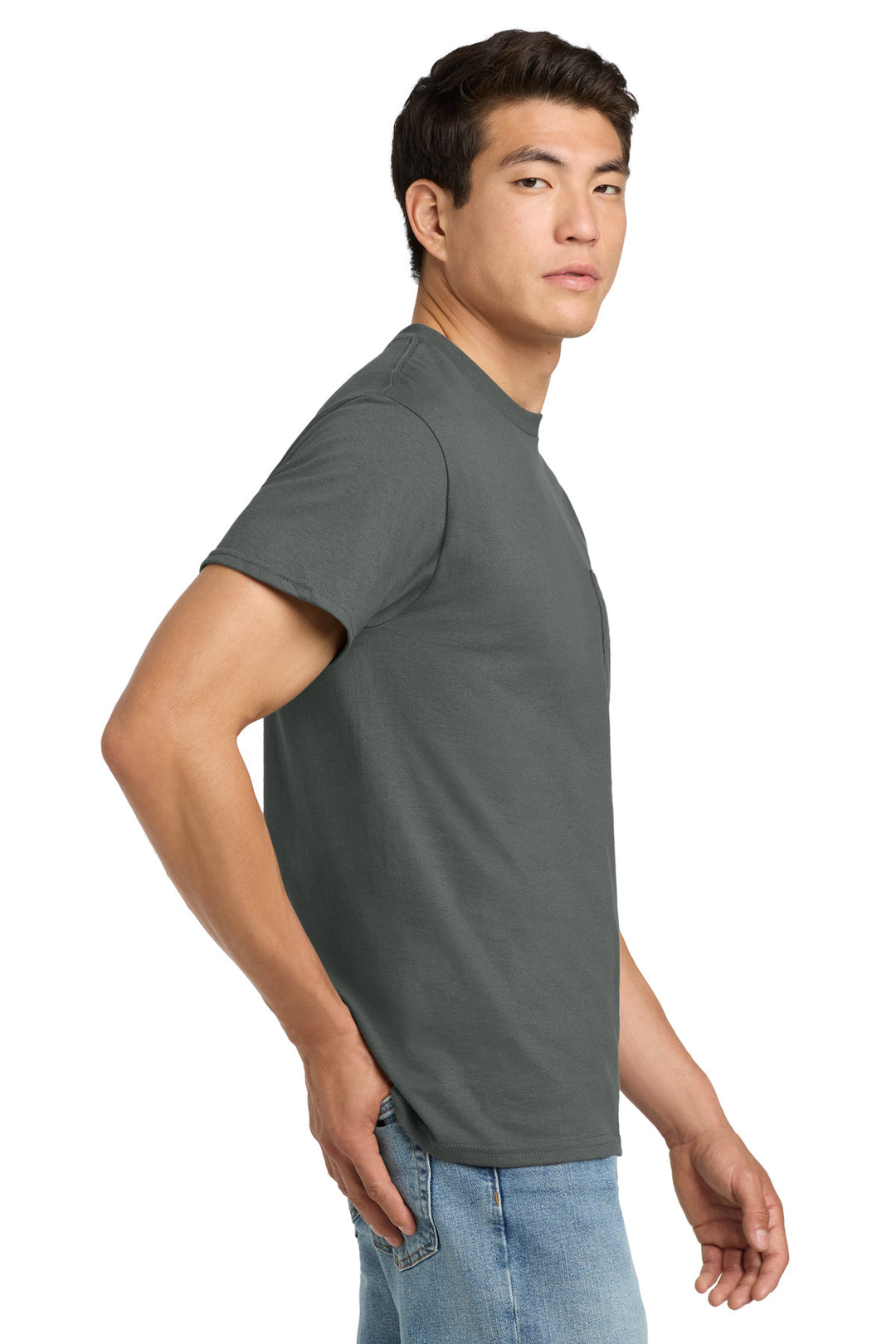 Charcoal Gildan - Ultra Cotton 100% US Cotton T-Shirt with Pocket. 2300