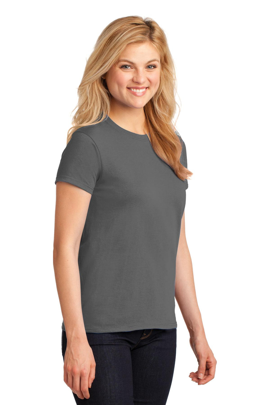 Charcoal Gildan Women's Heavy Cotton 100% Cotton T-Shirt. 5000L