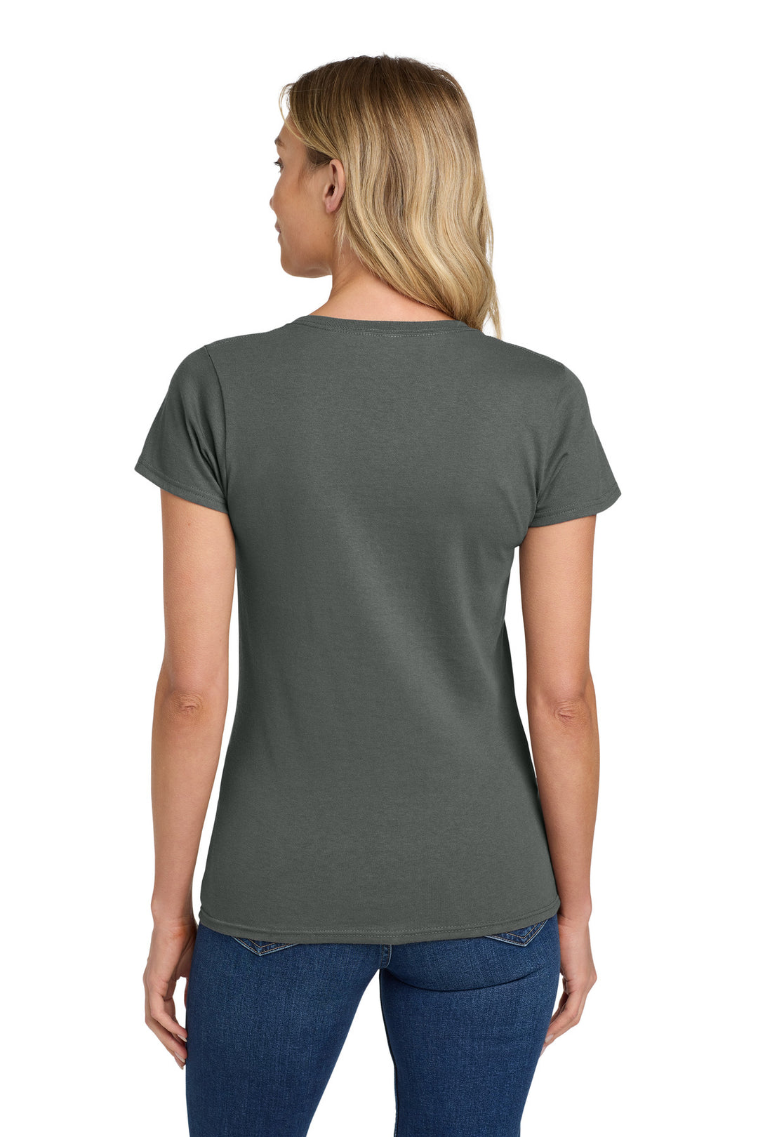Charcoal Gildan Women's Heavy Cotton 100% Cotton T-Shirt. 5000L