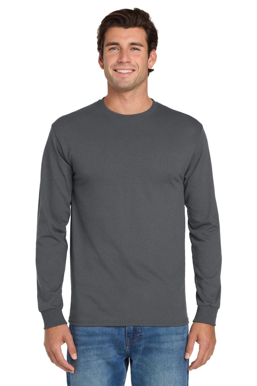 Charcoal Grey Jerzees - Dri-Power 50/50 Cotton/Poly Long Sleeve T-Shirt. 29LS