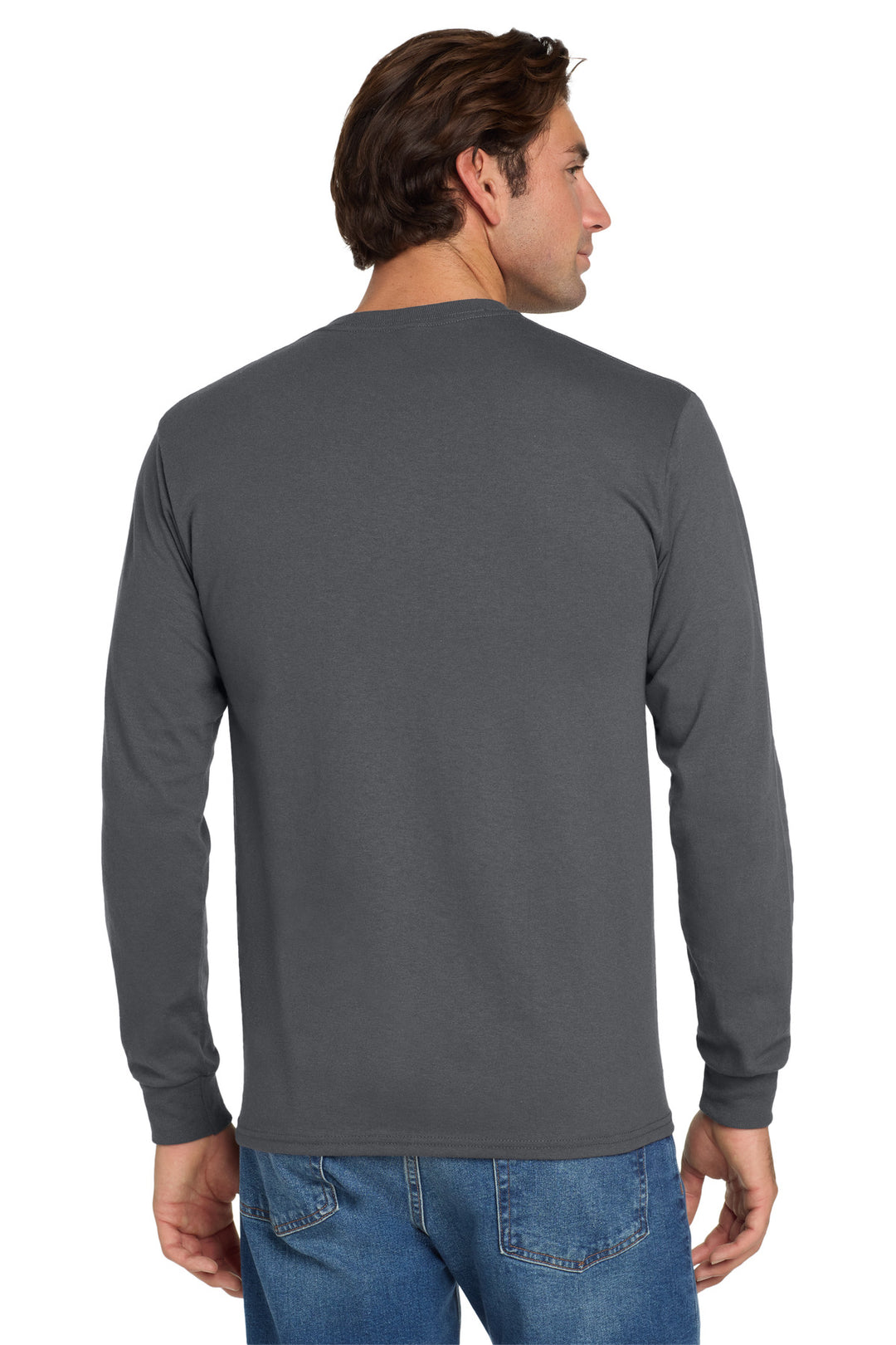 Charcoal Grey Jerzees - Dri-Power 50/50 Cotton/Poly Long Sleeve T-Shirt. 29LS