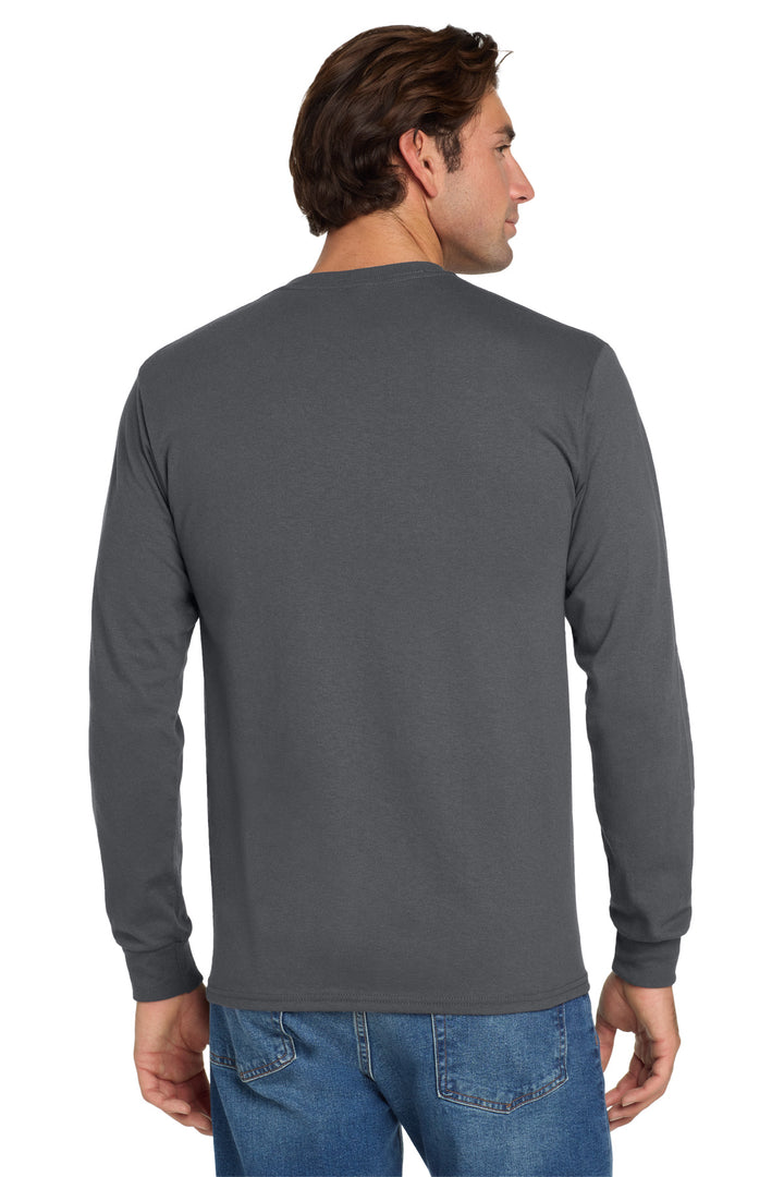 Charcoal Grey Jerzees - Dri-Power 50/50 Cotton/Poly Long Sleeve T-Shirt. 29LS