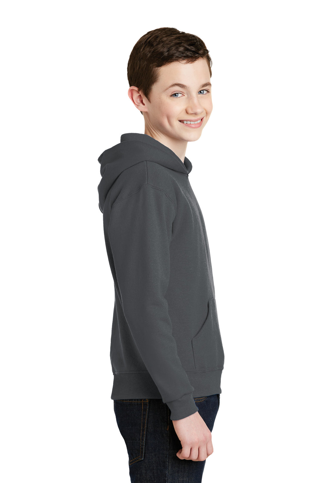 Charcoal Grey Jerzees - Youth NuBlend Pullover Hooded Sweatshirt. 996Y