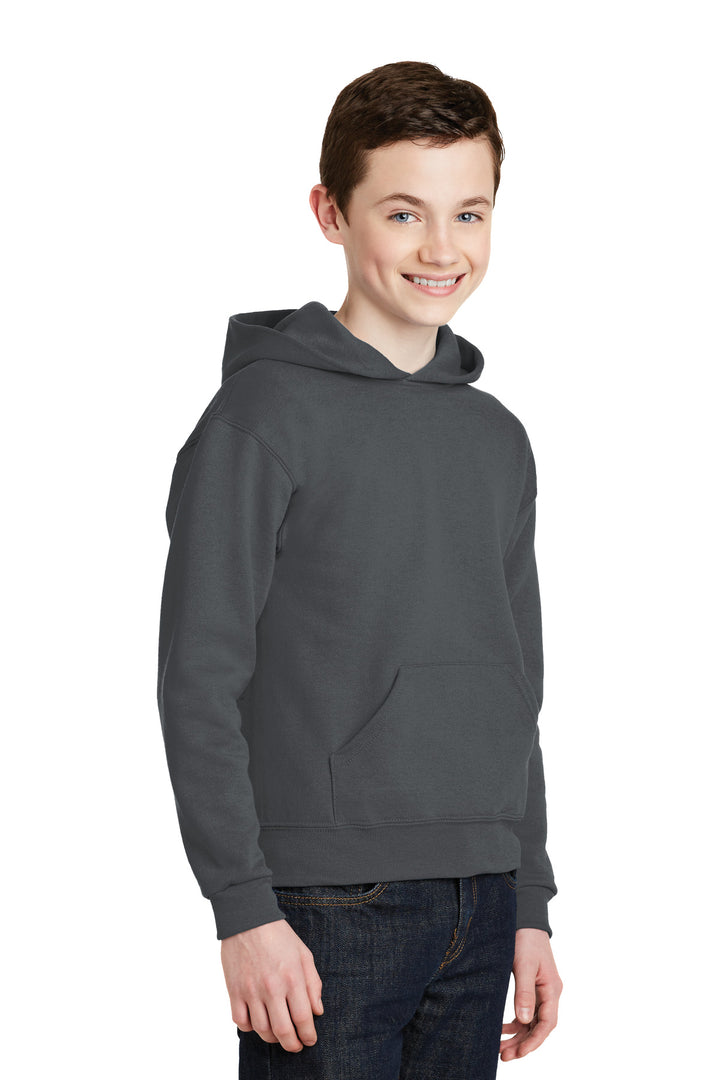 Charcoal Grey Jerzees - Youth NuBlend Pullover Hooded Sweatshirt. 996Y
