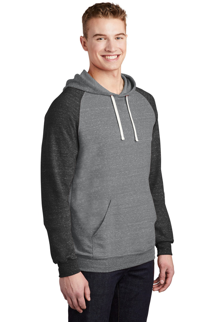 Charcoal/Black Jerzees Snow Heather French Terry Raglan Hoodie 90M