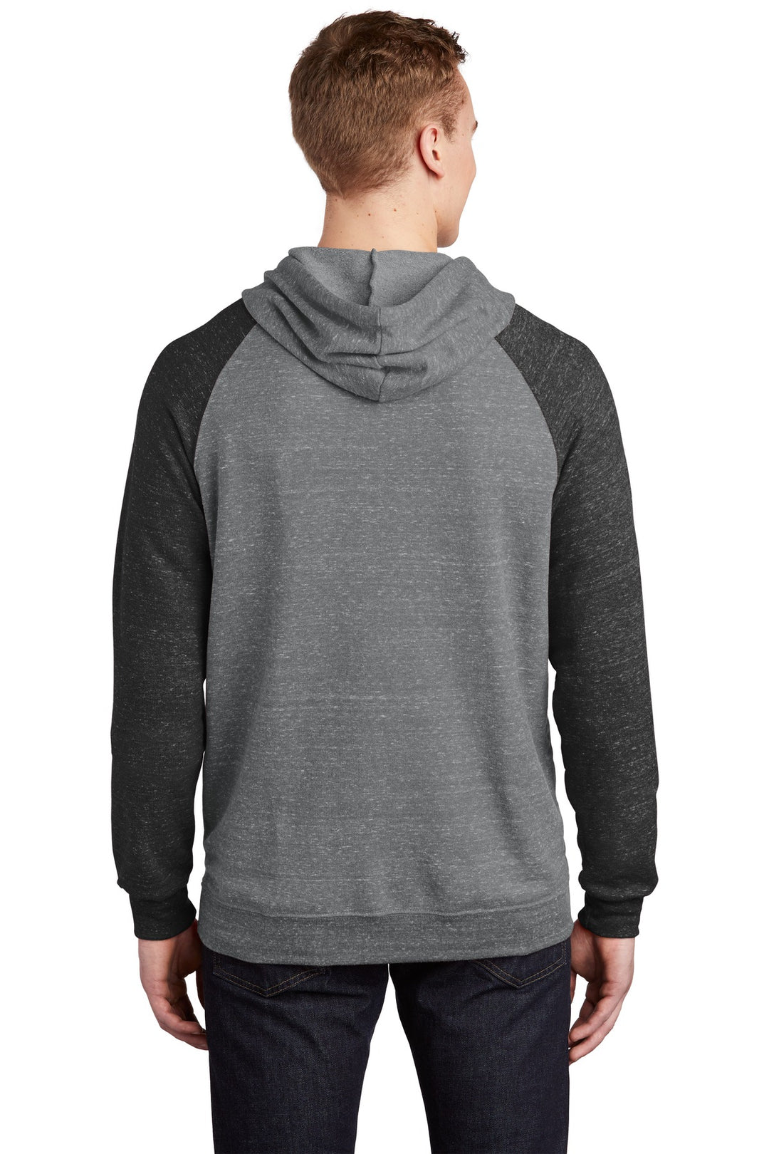 Charcoal/Black Jerzees Snow Heather French Terry Raglan Hoodie 90M