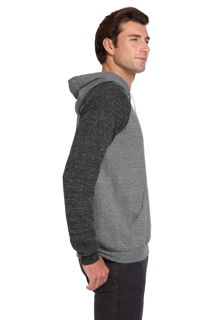 Charcoal/Black Jerzees Snow Heather French Terry Raglan Hoodie 90M