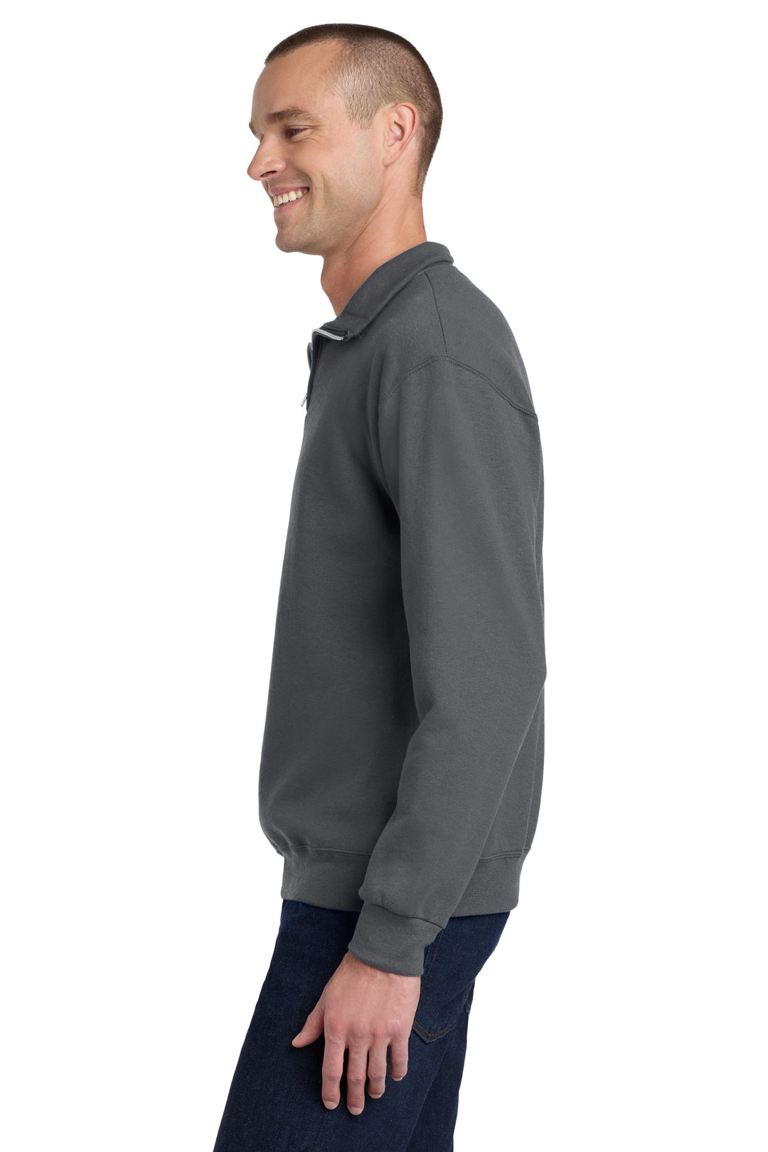 CharGrey Jerzees - NuBlend 1/4-Zip Cadet Collar Sweatshirt. 995M