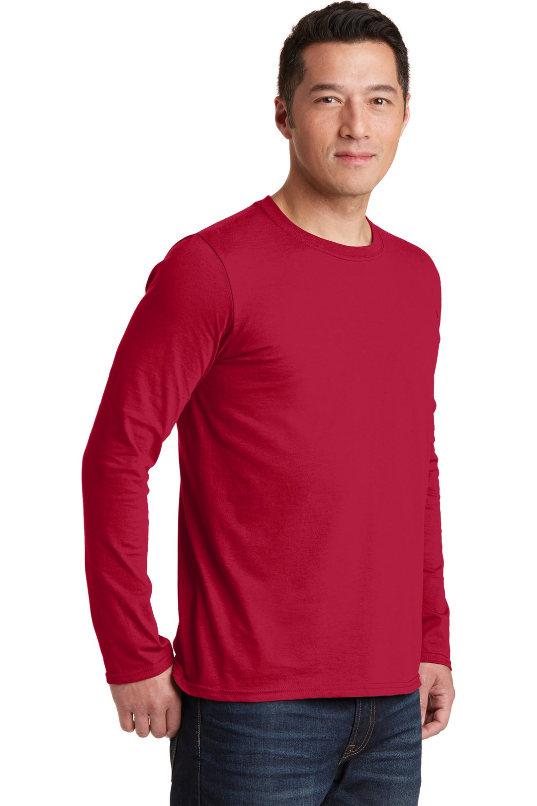 Cherry Red Gildan Softstyle Long Sleeve T-Shirt. 64400