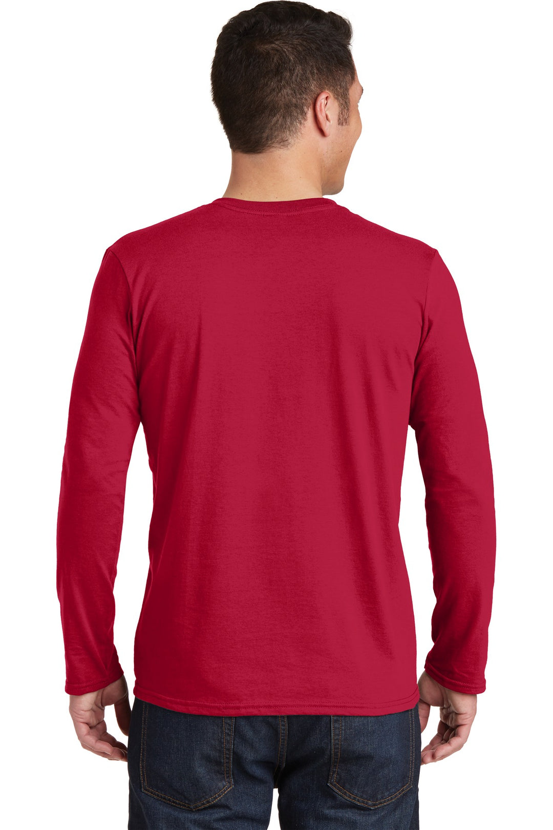 Cherry Red Gildan Softstyle Long Sleeve T-Shirt. 64400