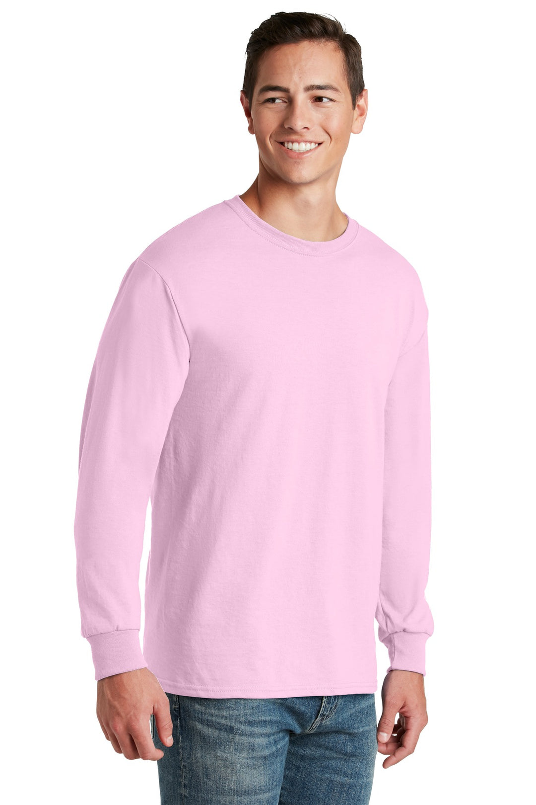 Classic Pink Jerzees - Dri-Power 50/50 Cotton/Poly Long Sleeve T-Shirt. 29LS