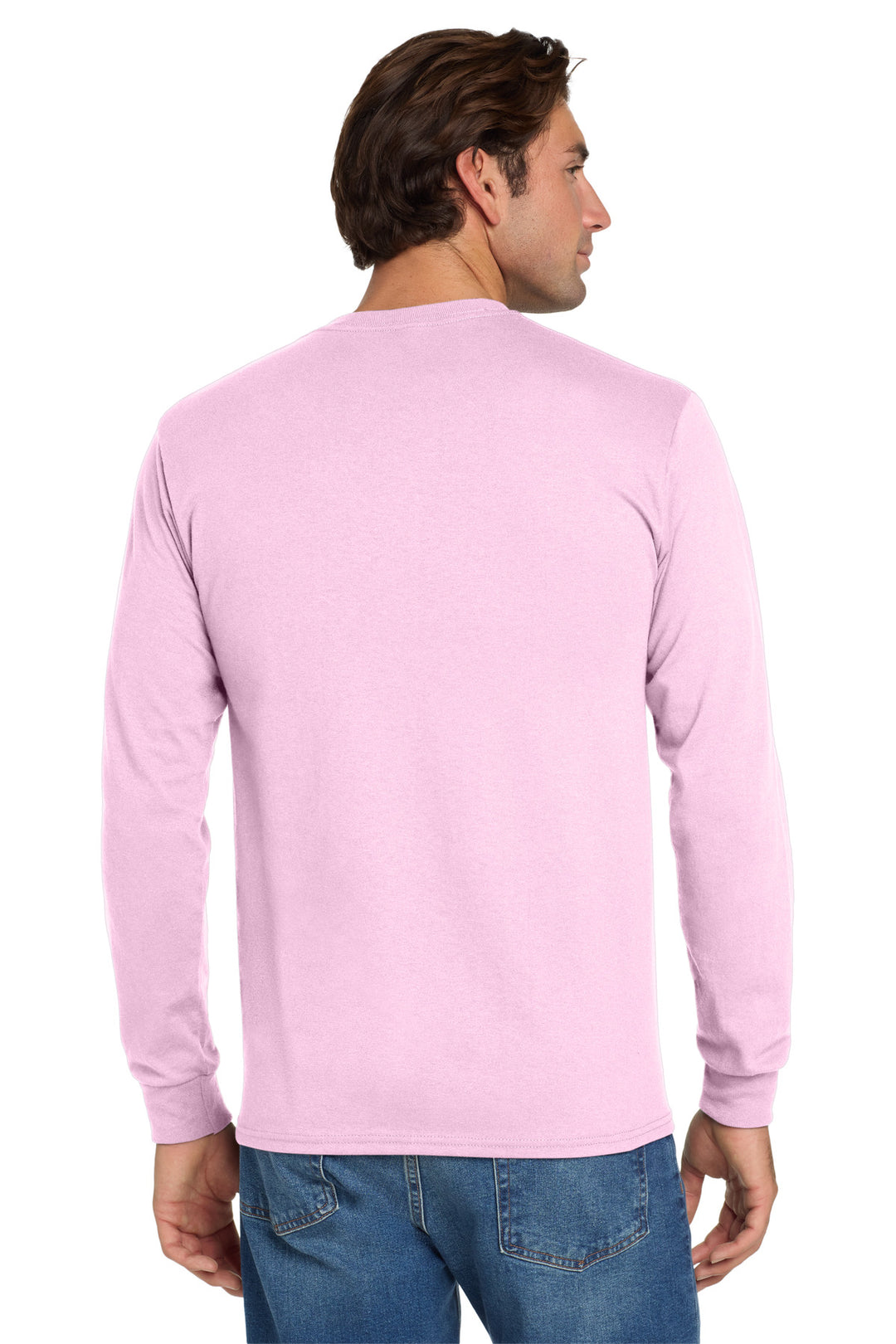 Classic Pink Jerzees - Dri-Power 50/50 Cotton/Poly Long Sleeve T-Shirt. 29LS