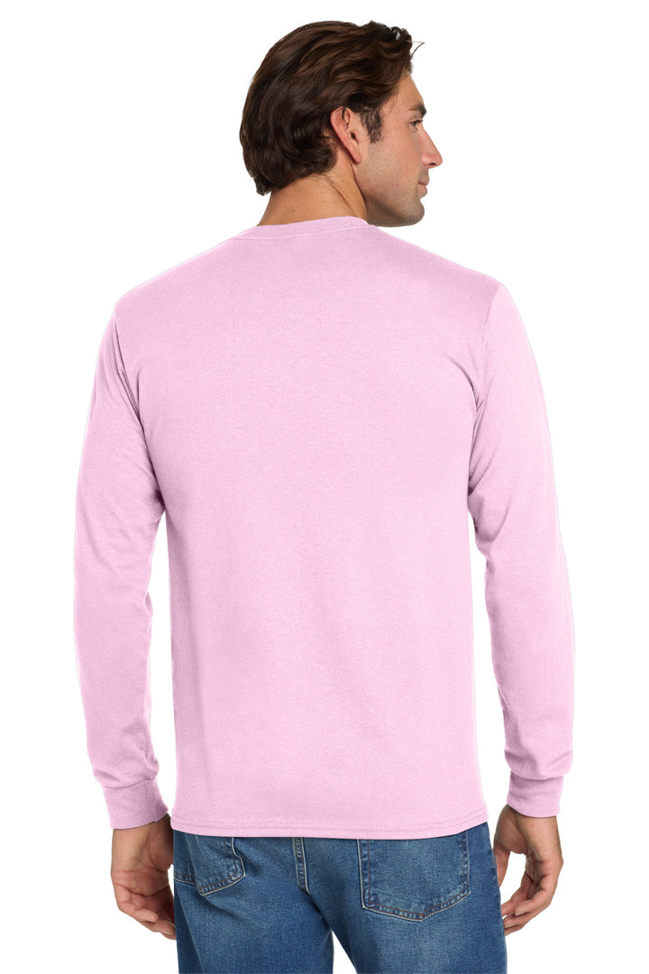 Classic Pink Jerzees - Dri-Power 50/50 Cotton/Poly Long Sleeve T-Shirt. 29LS