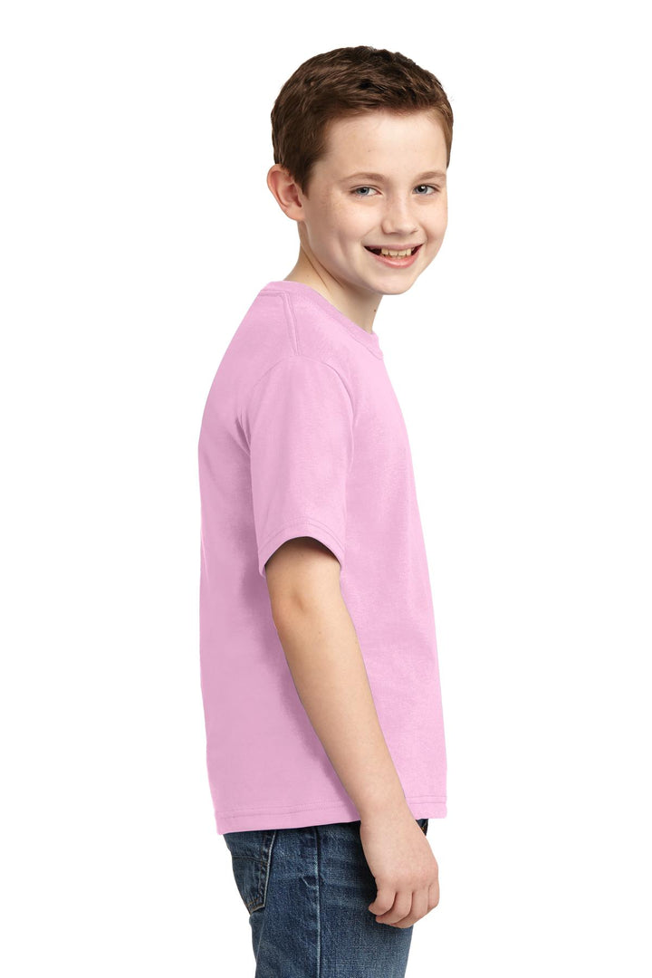 Classic Pink Jerzees - Youth Dri-Power 50/50 Cotton/Poly T-Shirt. 29B
