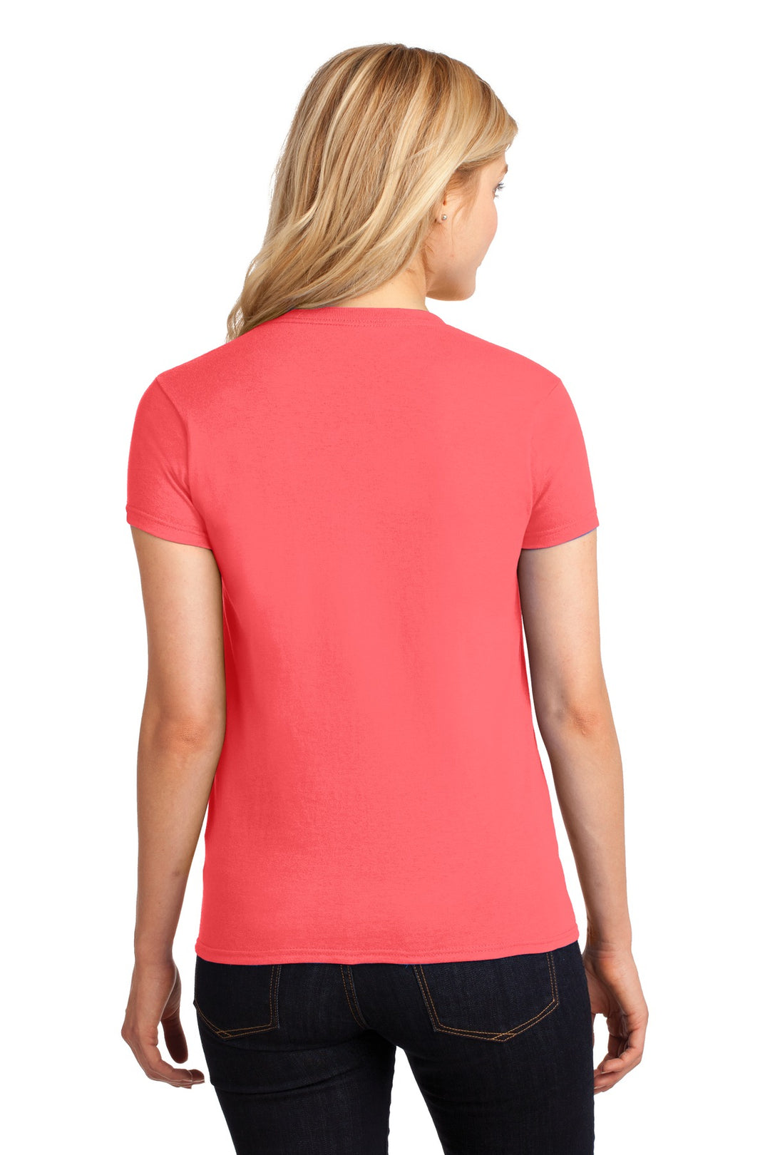 Coral Silk Gildan Women's Heavy Cotton 100% Cotton T-Shirt. 5000L
