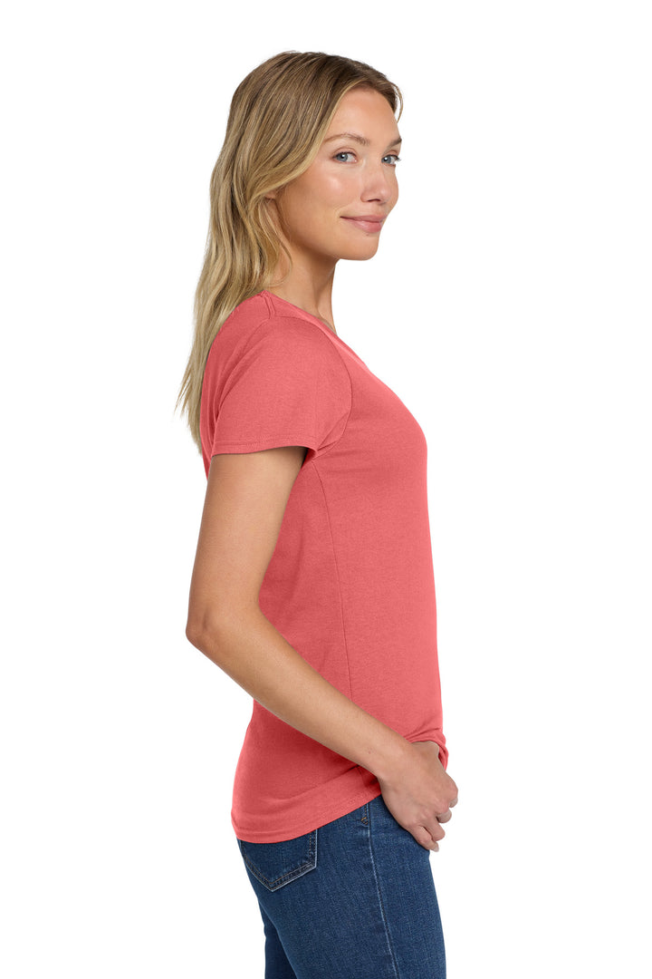 Coral Silk Gildan Women's Heavy Cotton 100% Cotton T-Shirt. 5000L