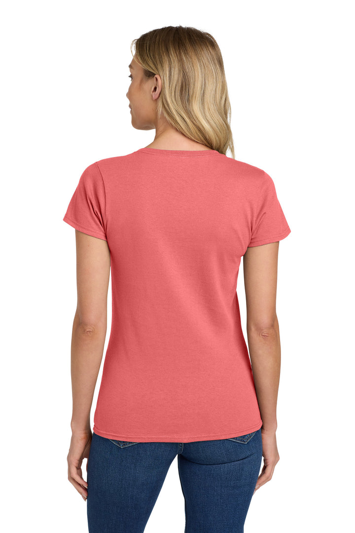 Coral Silk Gildan Women's Heavy Cotton 100% Cotton T-Shirt. 5000L
