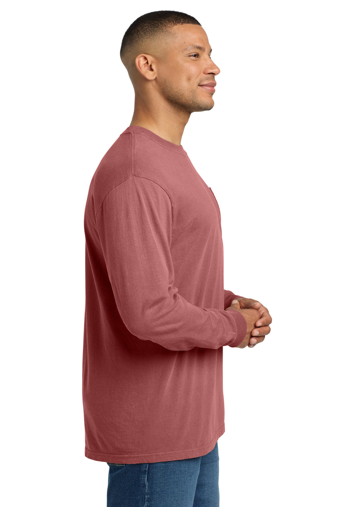 Crimson COMFORT COLORS Heavyweight Ring Spun Long Sleeve Pocket Tee. 4410