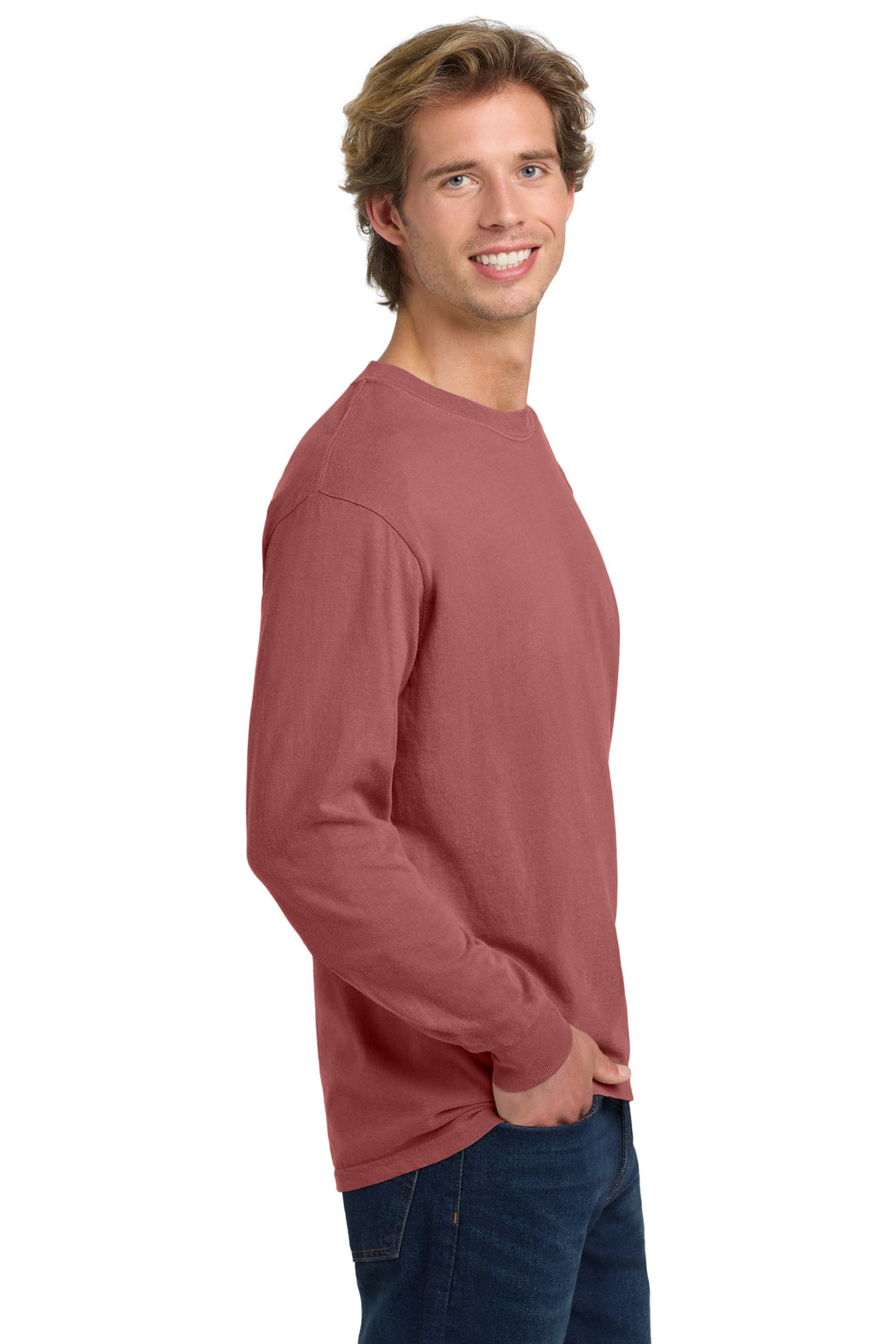 Crimson COMFORT COLORS Heavyweight Ring Spun Long Sleeve Tee. 6014