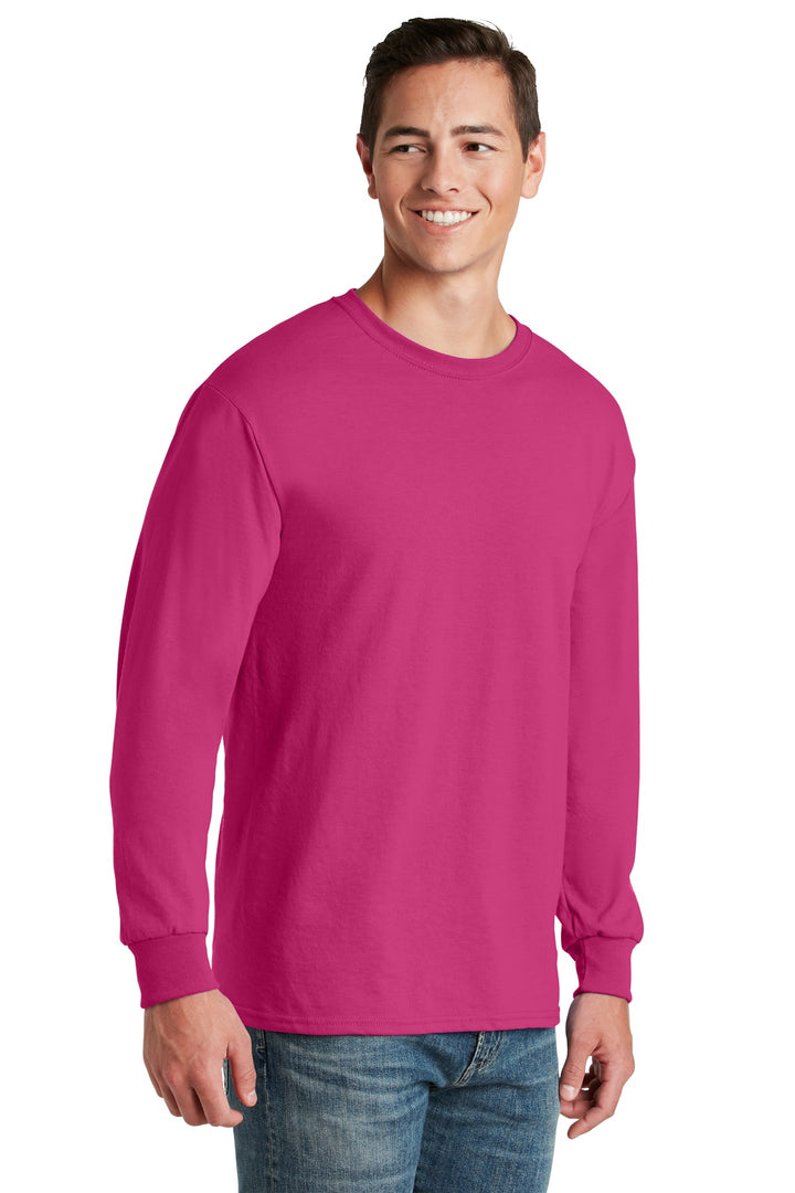 Cyber Pink Jerzees - Dri-Power 50/50 Cotton/Poly Long Sleeve T-Shirt. 29LS