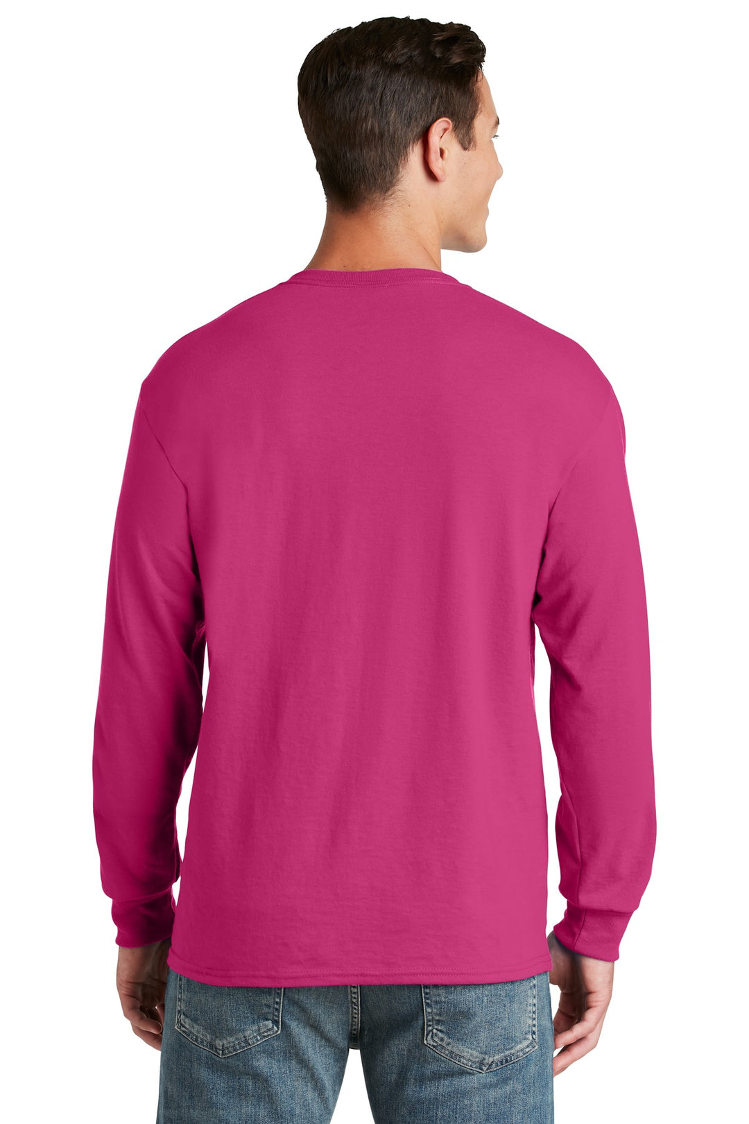Cyber Pink Jerzees - Dri-Power 50/50 Cotton/Poly Long Sleeve T-Shirt. 29LS