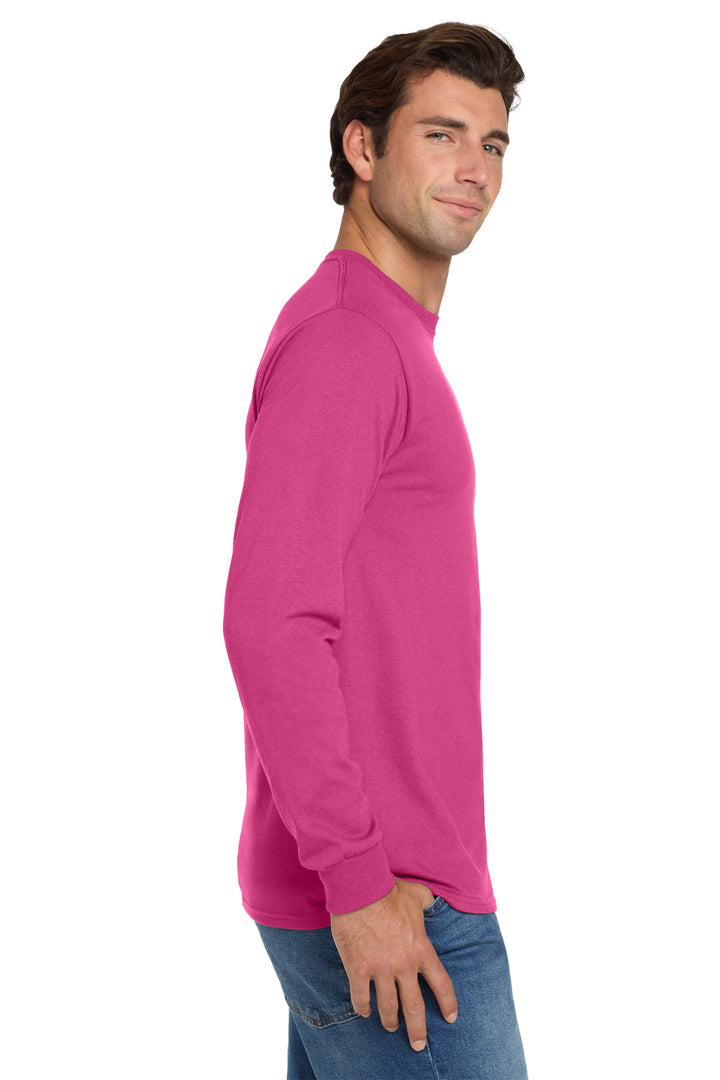 Cyber Pink Jerzees - Dri-Power 50/50 Cotton/Poly Long Sleeve T-Shirt. 29LS