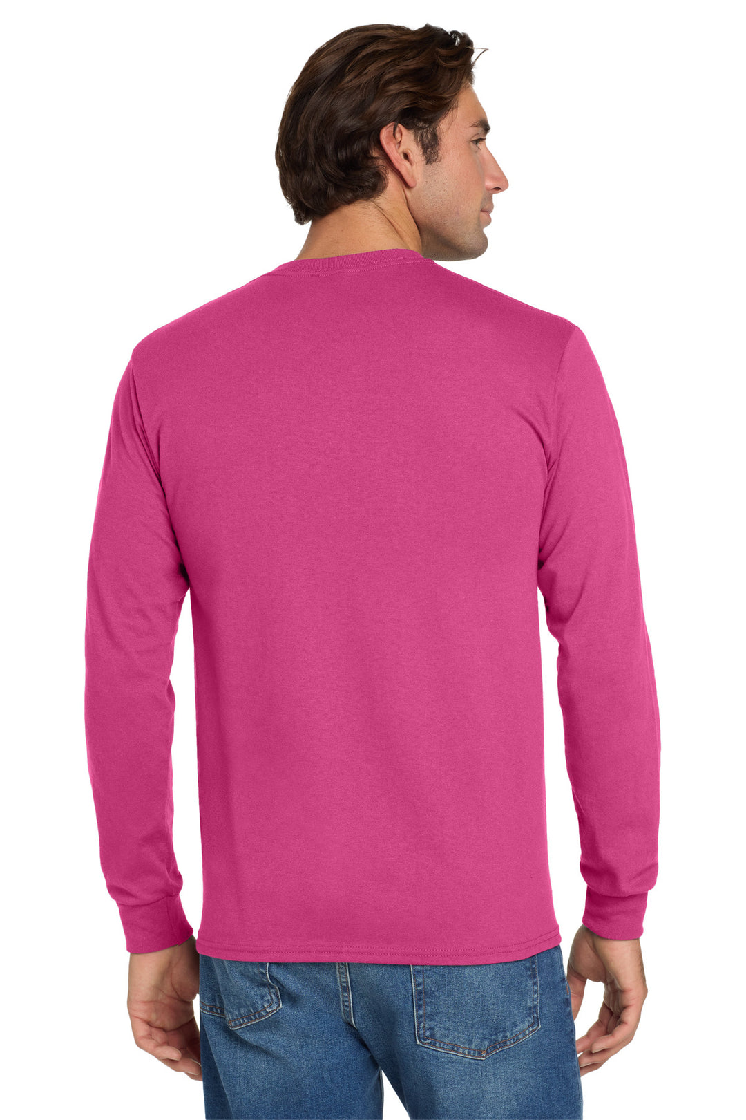 Cyber Pink Jerzees - Dri-Power 50/50 Cotton/Poly Long Sleeve T-Shirt. 29LS