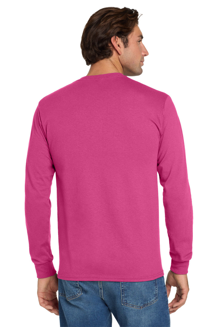 Cyber Pink Jerzees - Dri-Power 50/50 Cotton/Poly Long Sleeve T-Shirt. 29LS