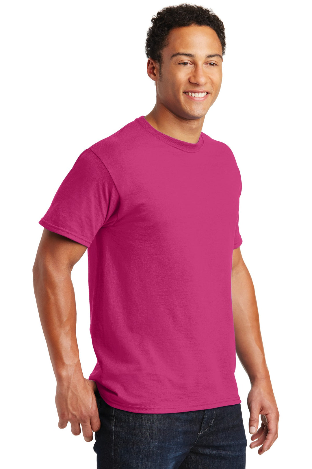 Cyber Pink Jerzees - Dri-Power 50/50 Cotton/Poly T-Shirt. 29M